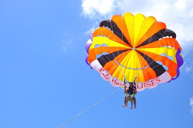 Bali Hai - Reef Cruise - The pontoon plan: banana boats, a 35m slide, and reef viewing from above